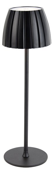 Modern asztali lámpa fekete 3 fokozatban szabályozható újratölthető - Dolce