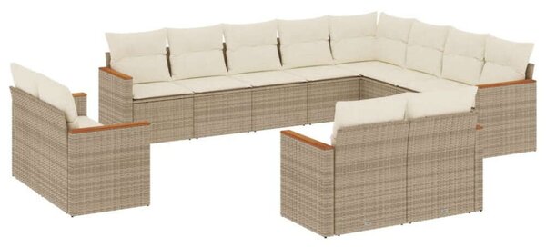 VidaXL Polyrattan Kerti Ülőgarnitúra - 12 részes - Bézs