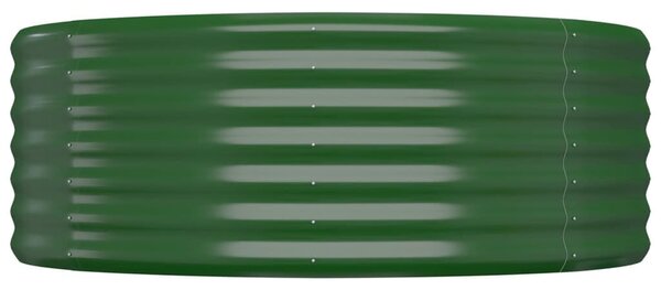 Zöld horganyzott acél kerti magaságyás 396x100x36 cm