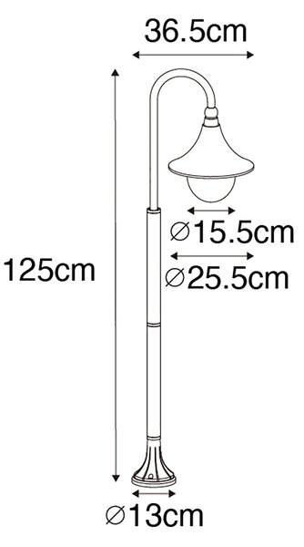 Okos kültéri lámpa fekete 125 cm IP44 Wifivel A60 - Daphne
