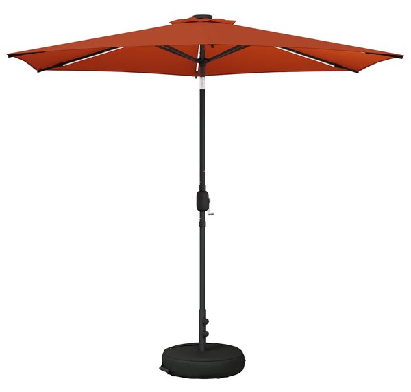 VidaXL Kerti napernyő LED világítással és talppal 270 x 270 cm