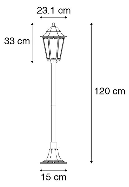 Okos kültéri állólámpa fekete 120 cm WiFi ST64-gyel - New Orleans
