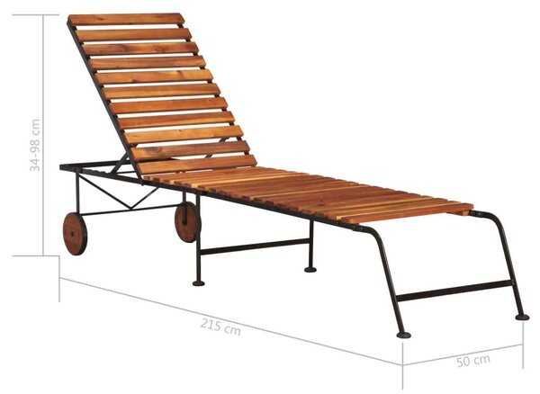 VidaXL Akácfa Napozóágy - 215cm