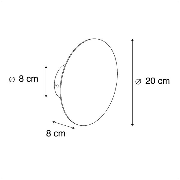 Design fali lámpa kerek arany - Pulley