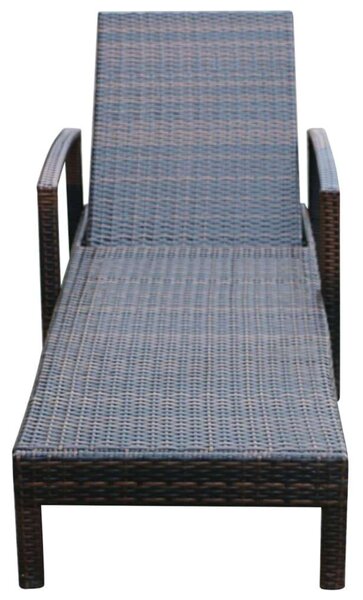 VidaXL Napozóágy - Barna Polyrattan - 195cm