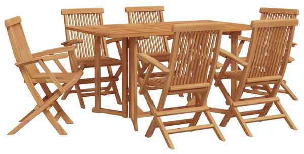 VidaXL Kert étkező szett 7 pcs Barna 150 x 90 x 75 cm Tömör tíkfa