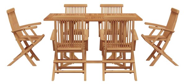 VidaXL Kert étkező szett 7 pcs Barna 150 x 90 x 75 cm Tömör tíkfa
