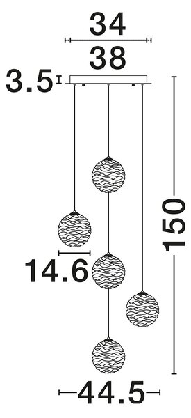 Blazik LED több ágú függesztett lámpa