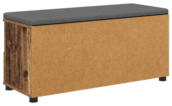 Előtér pad Öreg fa 100 x 38 x 46 cm Műanyag Fa és Szövet