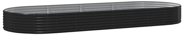 Antracitszürke horganyzott acél kerti magaságyás 373x140x36 cm