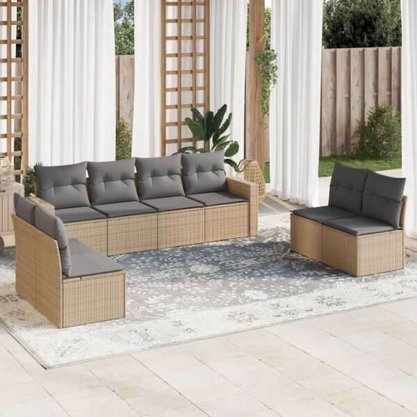 VidaXL Polyrattan Kerti Ülőgarnitúra - Bézs - 8 részes