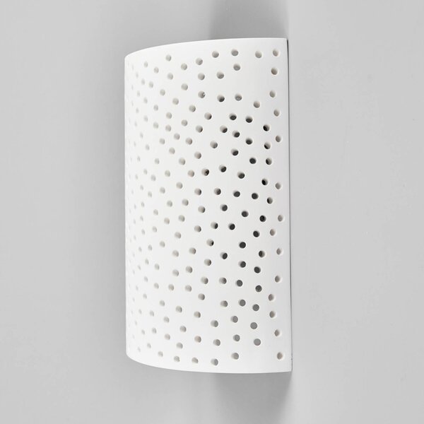 Lindby fali lámpa Jiru, magasság 23 cm, fehér, félköríves, vakolat, dimmelhető, Fehér / opál, Folyosó, Gipsz / agyag, Modern