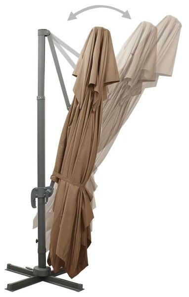 VidaXL tópszínű dupla tetejű konzolos napernyő 400 x 300 cm