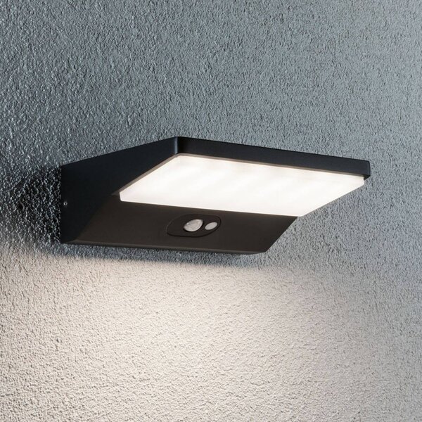 Paulmann House LED fali lámpa érzékelő 15 cm, Fekete, Alumínium, Modern