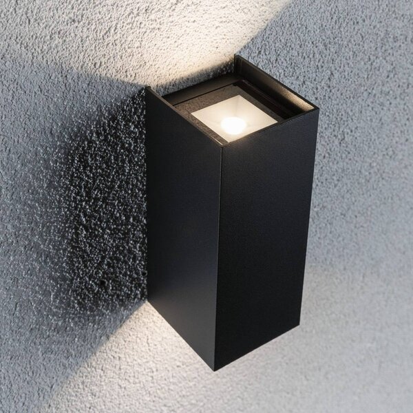 Paulmann Flame kültéri fali 2 izzós 15,5cm antr., Fekete, Alumínium, Modern