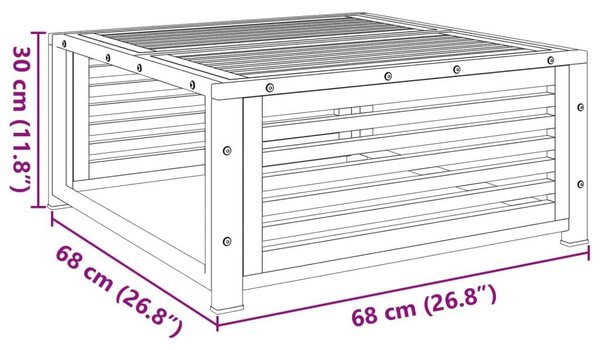 VidaXL Akácfa Kertasztal - 68x68x30 cm