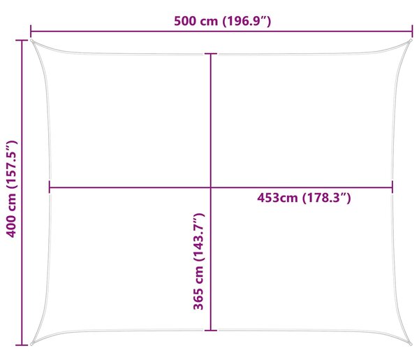 VidaXL Napernyő vitorla Sárga és Fehér 5 x 4 m 100% poliészter oxford