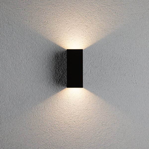 Paulmann Flame kültéri fali 2 izzós 15,5cm antr., Fekete, Alumínium, Modern