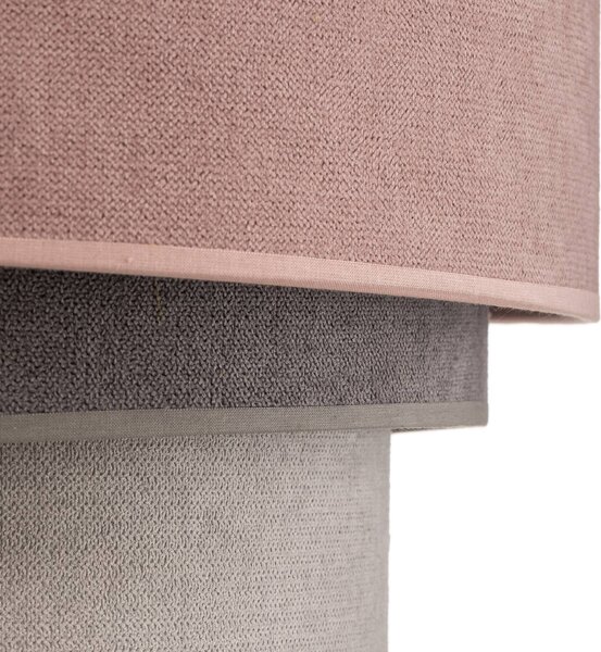 Duolla Lógó világítás Pastell Trio rózsaszín/szürke/világosszürke, dimmelhető, Lila / pink / rózsaszín, Nappali / Étkező, Textil / szövet / selyem, Modern