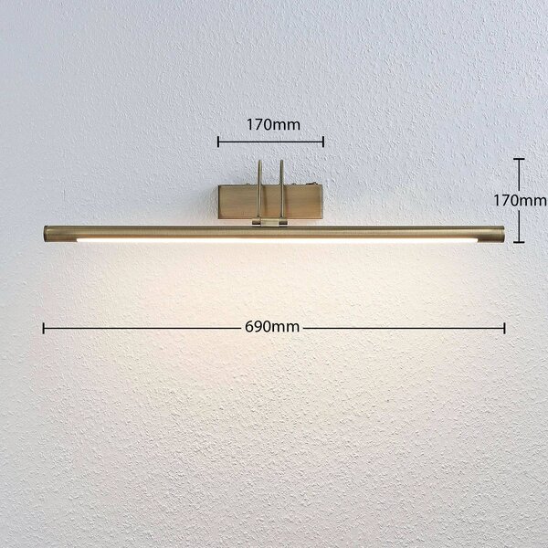 Lindby Mailine LED képlámpa kapcsolóval, régi sárgaréz, Bronz / antik sárgaréz, Nappali / Étkező, fém, Modern