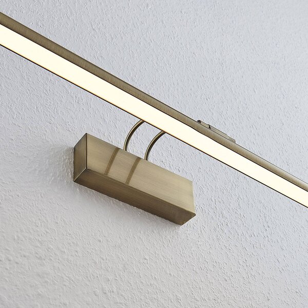 Lindby Mailine LED képlámpa kapcsolóval, régi sárgaréz, Bronz / antik sárgaréz, Nappali / Étkező, fém, Modern