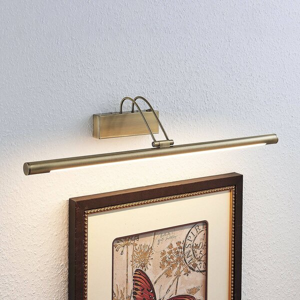 Lindby Mailine LED képlámpa kapcsolóval, régi sárgaréz, Bronz / antik sárgaréz, Nappali / Étkező, fém, Modern
