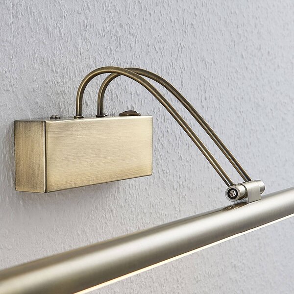 Lindby Mailine LED képlámpa kapcsolóval, régi sárgaréz, Bronz / antik sárgaréz, Nappali / Étkező, fém, Modern