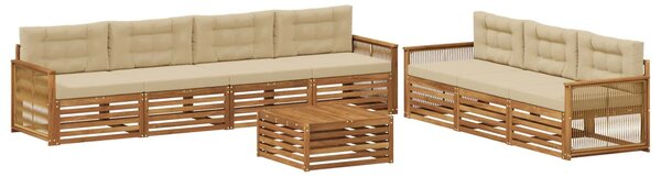 VidaXL Kültéri kanapé szett párnával 8 pcs Természetes és bézs