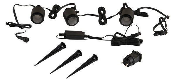 Lindby Smart LED kültéri reflektor Nymo, CCT, RGB, Tuya, 3 darabos szett