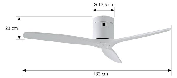 Lucande Vindur mennyezeti ventilátor, fehér, DC, csendes, Fehér / opál, Nappali / Étkező, fém, Modern