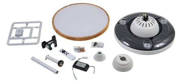 Lindby Oras LED mennyezeti ventilátor, fehér, egyenáramú, csendes, Ø 107 cm, Fehér / opál, Nappali / Étkező, fém, Modern