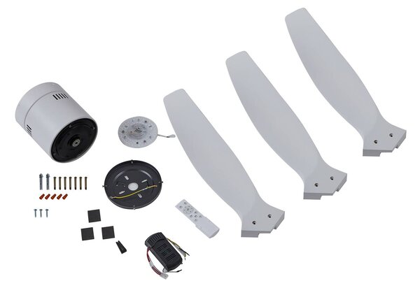 Lucande Vindur mennyezeti ventilátor, fehér, DC, csendes, Fehér / opál, Nappali / Étkező, fém, Modern