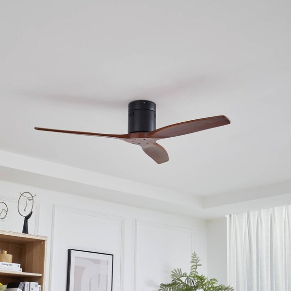 Lucande Vindur mennyezeti ventilátor, fekete, fa, DC, csendes, Fekete, Nappali / Étkező, fém, Modern