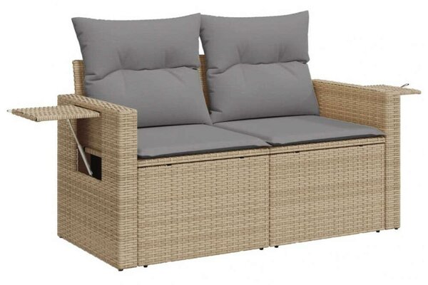 VidaXL 11 részes bézs polyrattan kerti ülőgarnitúra párnákkal