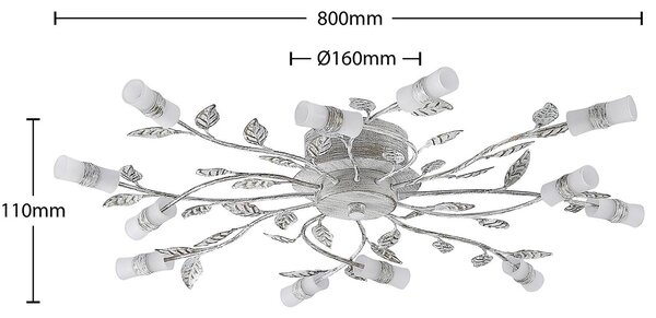 Lindby LED mennyezeti lámpa Bolonia, bronz/fehér, Ø 80 cm, Bronz / antik sárgaréz, Nappali / Étkező, fém, Vidéki otthon / Rusztikus