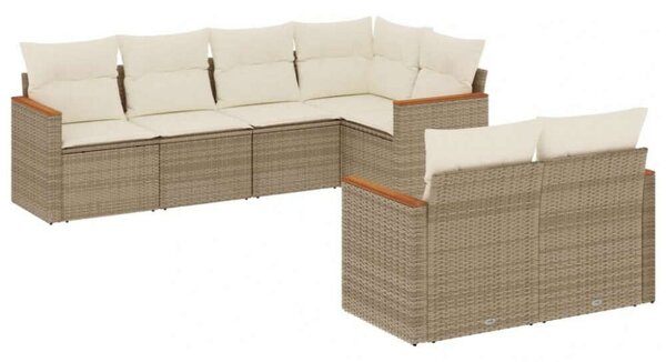 VidaXL Polyrattan Kerti Ülőgarnitúra - 7 részes - Bézs