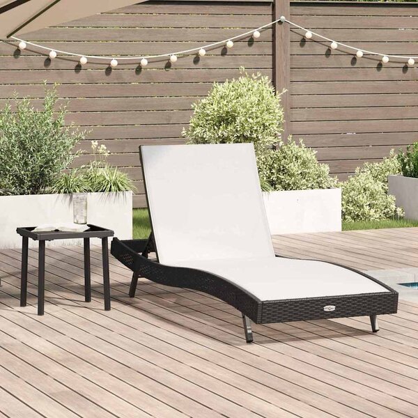 VidaXL Napozóágy asztallal 2 pcs, 40 x 40 x 40.5 cm, Fekete, Fehér