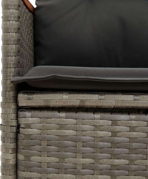 VidaXL Polyrattan Kerti Étkezőgarnitúra - 7 részes - Szürke