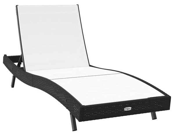 VidaXL Napozóágy asztallal 2 pcs, 40 x 40 x 40.5 cm, Fekete, Fehér