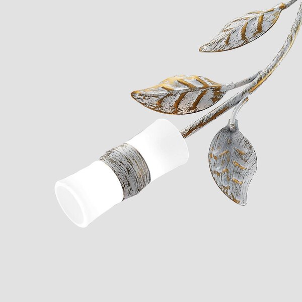 Lindby LED mennyezeti lámpa Bolonia, bronz/fehér, Ø 80 cm, Bronz / antik sárgaréz, Nappali / Étkező, fém, Vidéki otthon / Rusztikus