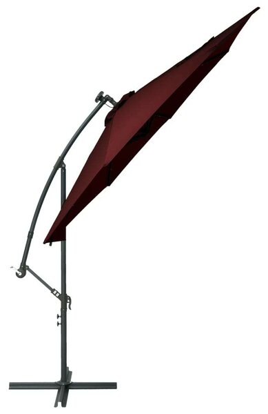 Konzolos Napernyő - Bordó - 300cm LED Világítással