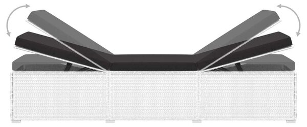 VidaXL Napozóágy Szett - Fehér Polyrattan - 195cm