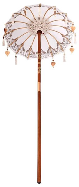 Balinéz Napernyő Krém (90-100) x 260 cm Pamut és tömör fa