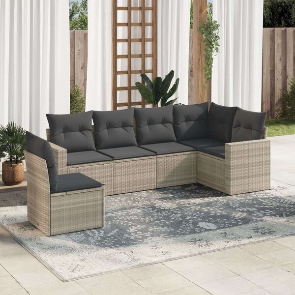 VidaXL Polyrattan Kerti Ülőgarnitúra - 6 részes - Világosszürke