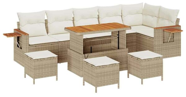 VidaXL Kerti Kanapé Szett párnával 12 pcs Beige és krém polirattan