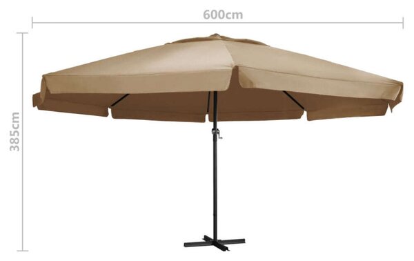 VidaXL Kerti Napernyő - Bézs - 600 cm
