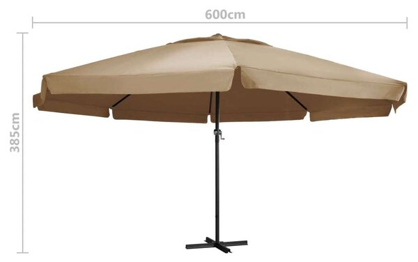 VidaXL Kerti Napernyő - Bézs - 600 cm
