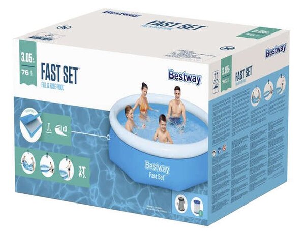 Bestway 57270 Korfu Felfújható medence vízforgatóval és szűrővel 76x305cm - kék