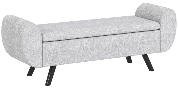 HOMCOM Tárolópad Kartámasszal Szövet és Gumifa 132x42x50 cm Szürke