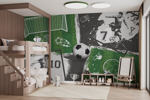Fotótapéta Labdarúgók, labda és pálya, Fotótapéta tini szoba, Fotótapéta tini szoba futball, w03121 : Uwalls.hu